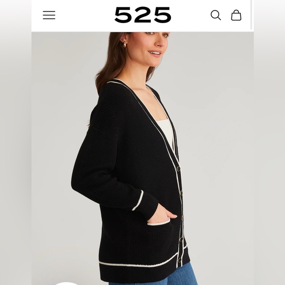 525 America Tipped Oversized Cardigan - Picture 2 of 8
